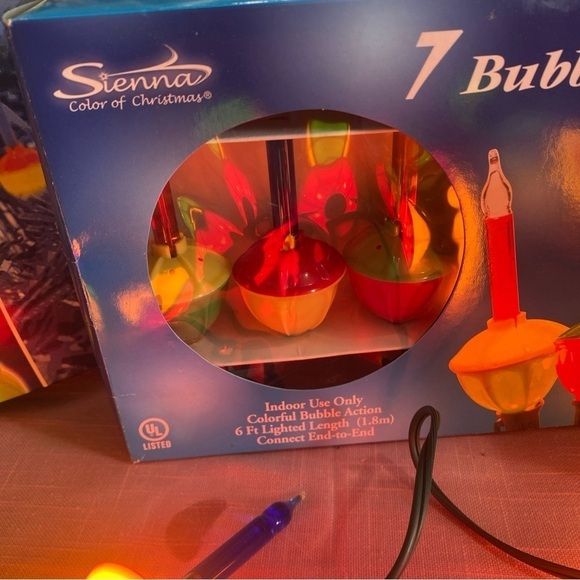 Vintage Sienna Bubble lights 21 plus replacements Christmas 3 strands - Picture 4 of 6